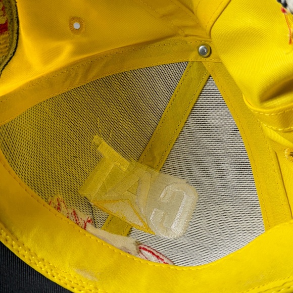 Vintage CAT Bill Davis Racing NASCAR Y2K Black Yellow Ward Burton Baseball Hat - Picture 9 of 9